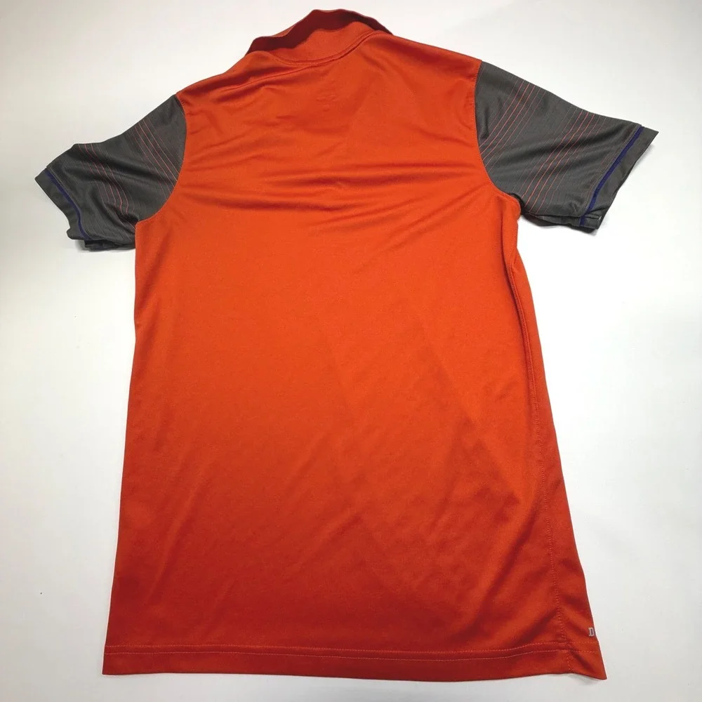 Nike Clemson Tigers Dri-Fit Polo Men's‎ Medium Orange/Gray Sleeve Trim